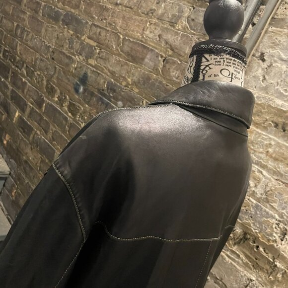 Andrew Marc Dark Brown Leather Jacket Men’s Size L (Good Condition) - Picture 8 of 15